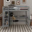Full Size Loft Bed With Multifunction Shelves And Under-Bed Desk-737537914