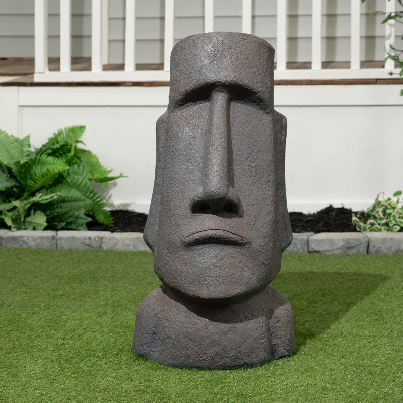 Easter Island Head Greek & Roman Weather Resistant Water Resistant UV Resistant Polyresin Garden Statue