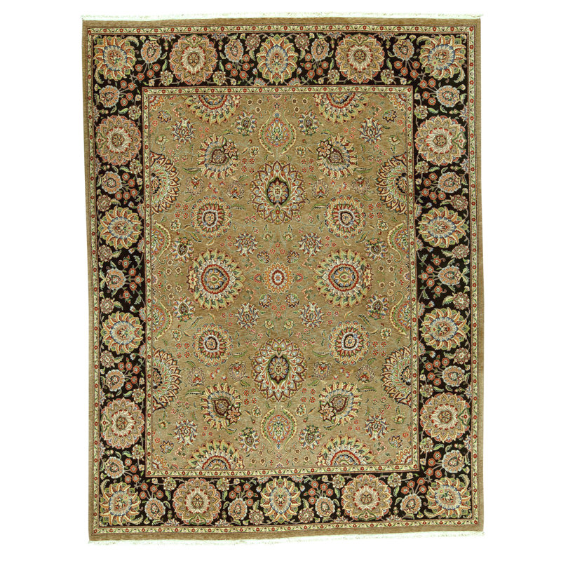 Tapis rectangulaire en laine noué à la main