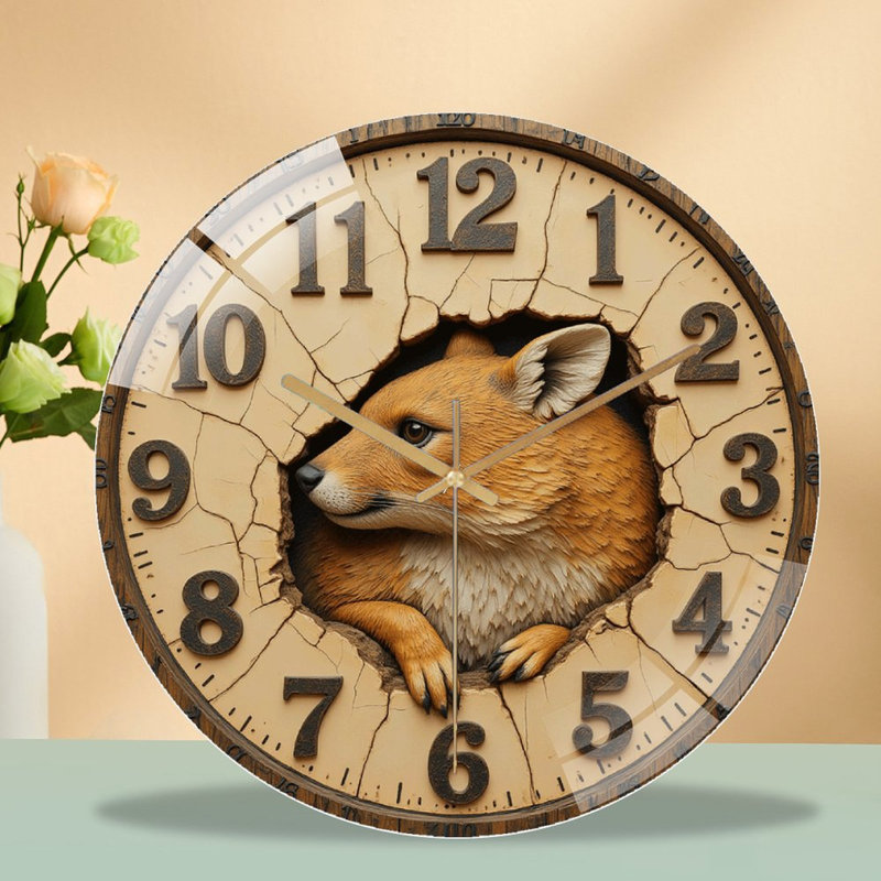 Horloge murale décorative Fox