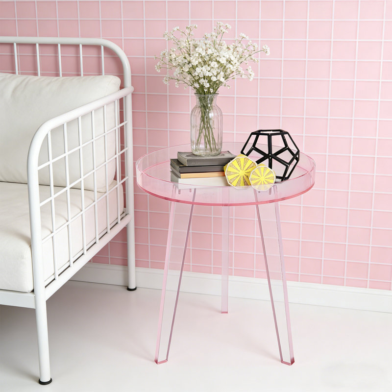 Table d'appoint en acrylique rose moderne Modern, Rose