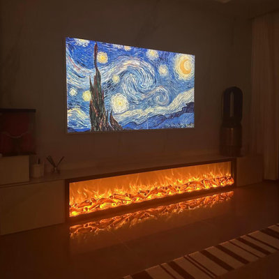 70.87"Embedded Simulated Flame Decorative Electric Fireplace.