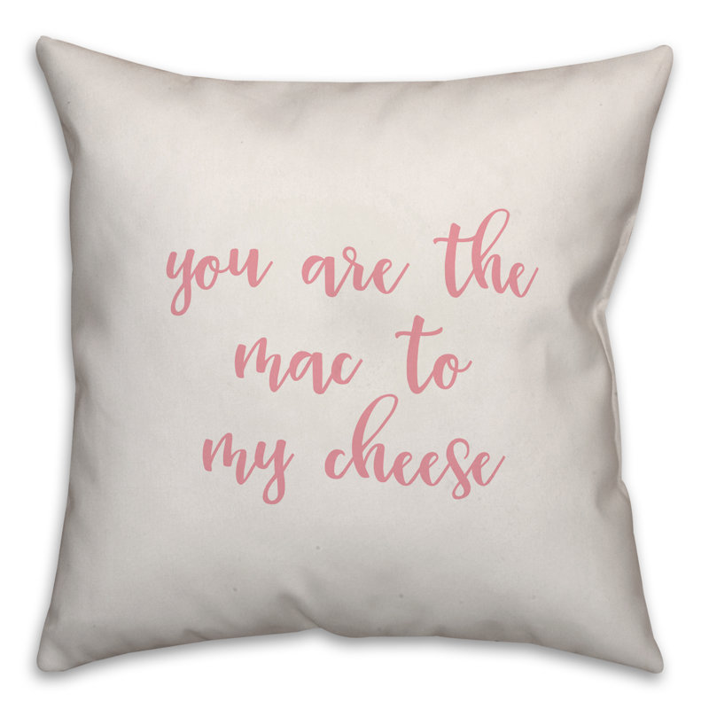  Coussin You are The Mac to My Cheese, Blanc / rose, Housse de coussin
