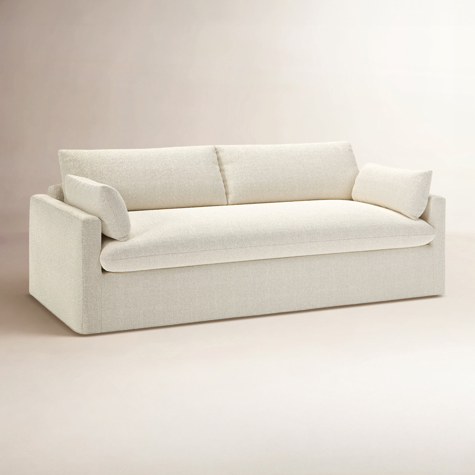 Luna 96'' Sofa, Davis Pearl Performance Bouclé