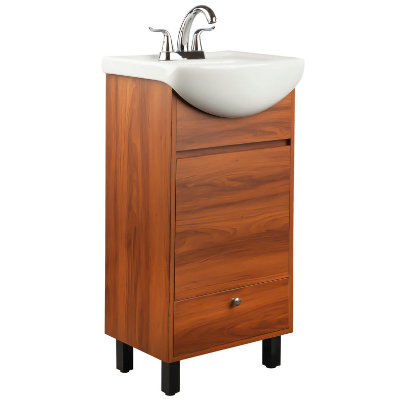 Ensemble de meuble-lavabo simple 18 po Melstone, Noyer épicé