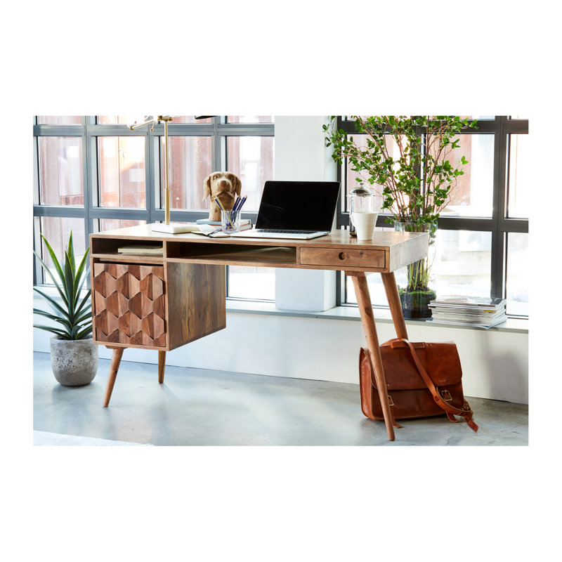 Solid Wood Writing Desk, Natural
