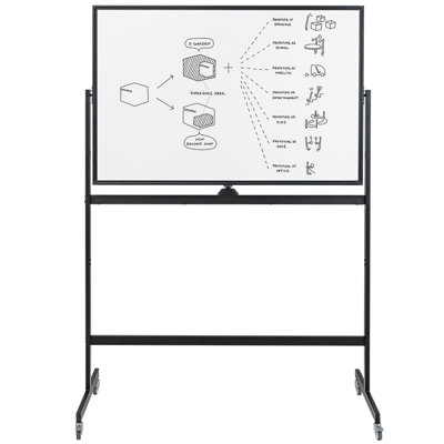 Free Standing 32 x 48'' Portable Rolling Framed Whiteboard