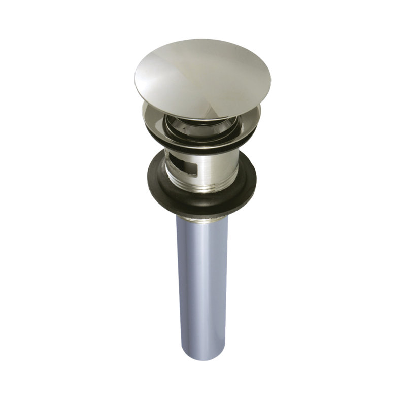 Kingston Brass Push Pop-Up Bathroom Sink Drain with Overflow, 22 Gauge, Polished Nickel
