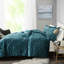 Parure de lit élégante en velours bleu sarcelle pour lit double/queen - Motif diamant, 2 taies d'oreiller, couette élégante lavable à la machine, avec taies d'oreiller