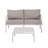  5-Piece Outdoor Sectional Patio Conversation Set with Coffee Table and Deep Cushions, White Gray-977113232