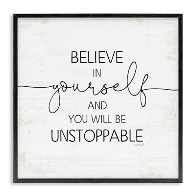 «Believe in Yourself inspiration Sentiments Distress Charm» par Jennifer Pugh - Art textuel