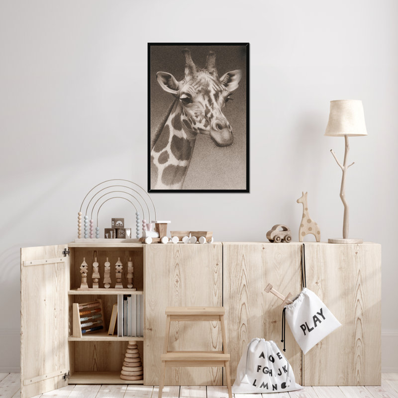 Jean The Giraffe (P) by Robert L. Caldwell, Jr. - Print, Black Framed Paper Print, 95cm H x 65cm W