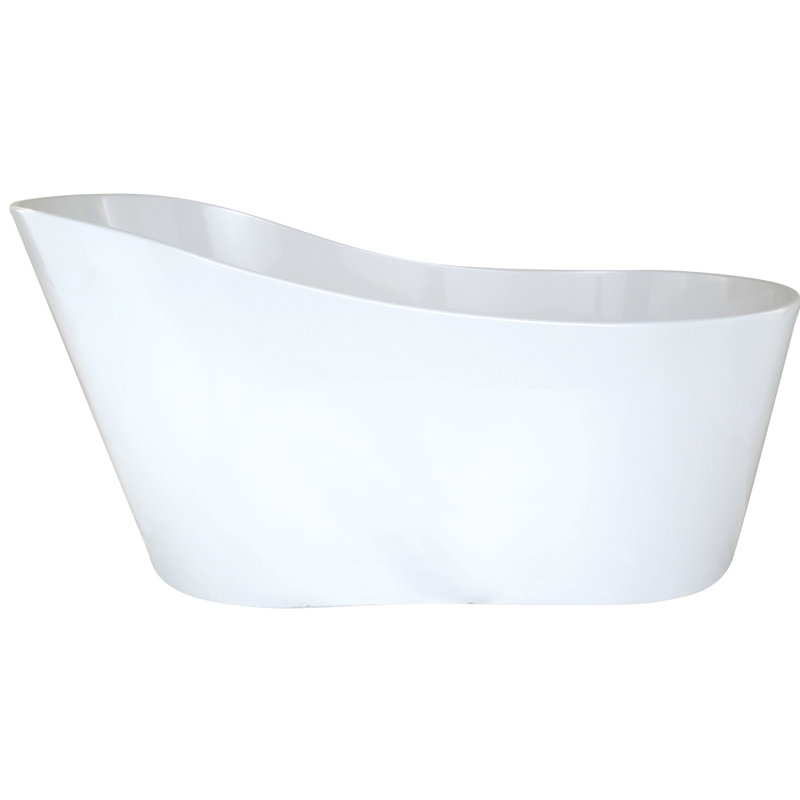 Rodeo 61'' L Soaking Bathtub, Matte White, Polished Chrome