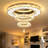 Snio LED Crystal Chandelier Flush Mount 32" Dimmable-686280486-711182925