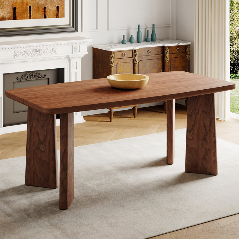 6-Piece Rustic Solid Wood Dining Table With Chair And Bench Set