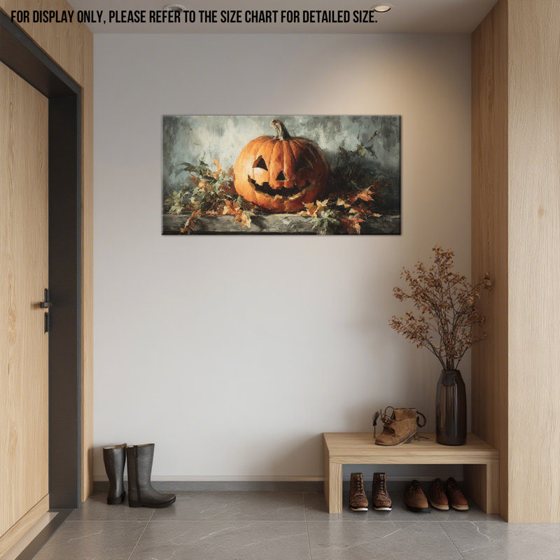Citrouille, art mural d'automne, H 20 po x l 40 po