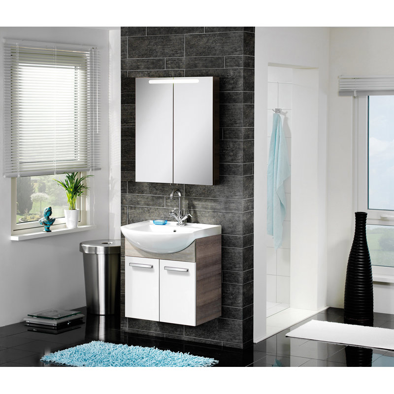 A-Vero 700mm W 800mm H Wall Cabinet Frameless Medicine Cabinet Mirror 2 Adjustable
