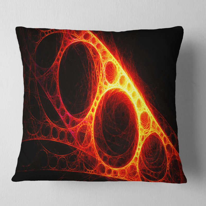 Fabrication en métal - Coussin imprimé abstrait, Rectangulaire, Rouge / noir, 12 po x 20 po