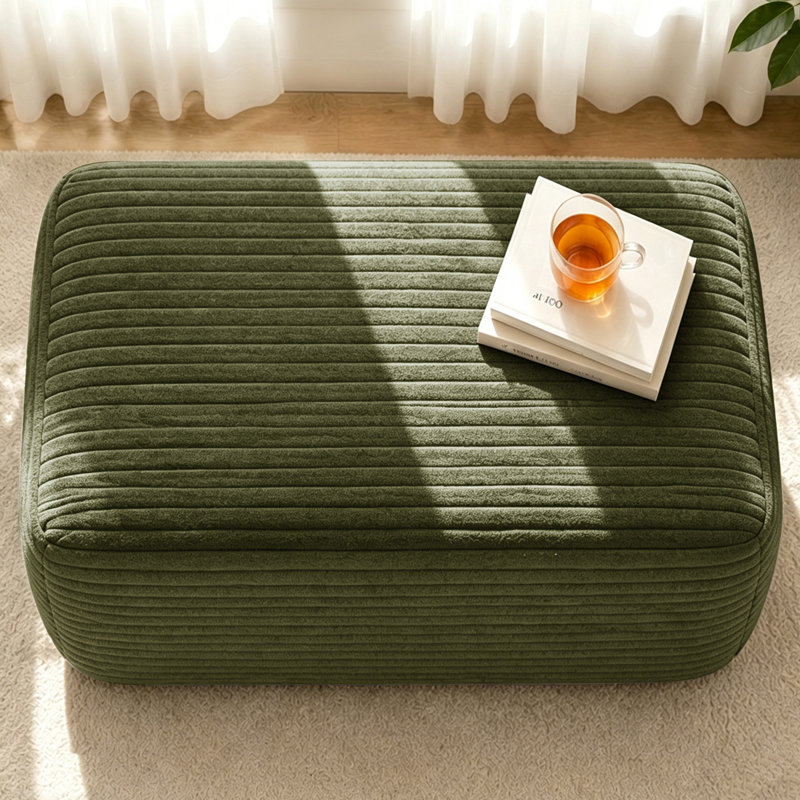 373-001 / repose-pieds / vert / peluche