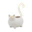 Plateau de bibelot en grès de céramique en forme de chat avec accents dorés et verres de 8 po blanc pour le bureau à domicile dans la chambre à coucher ou le salon