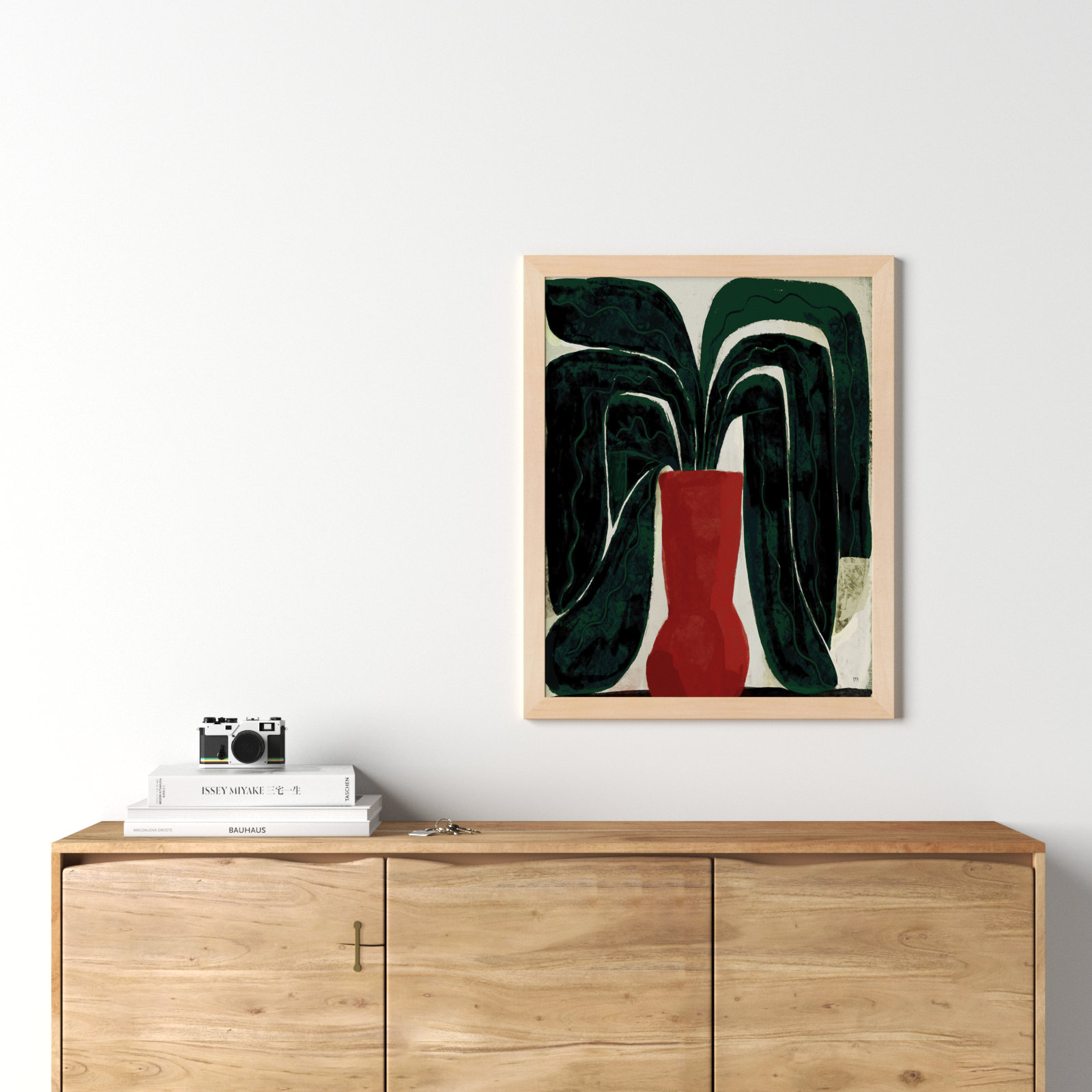 Adrianne "Plant No. 8" Painting, Brown, 30" H x 24" W x 1.25" D