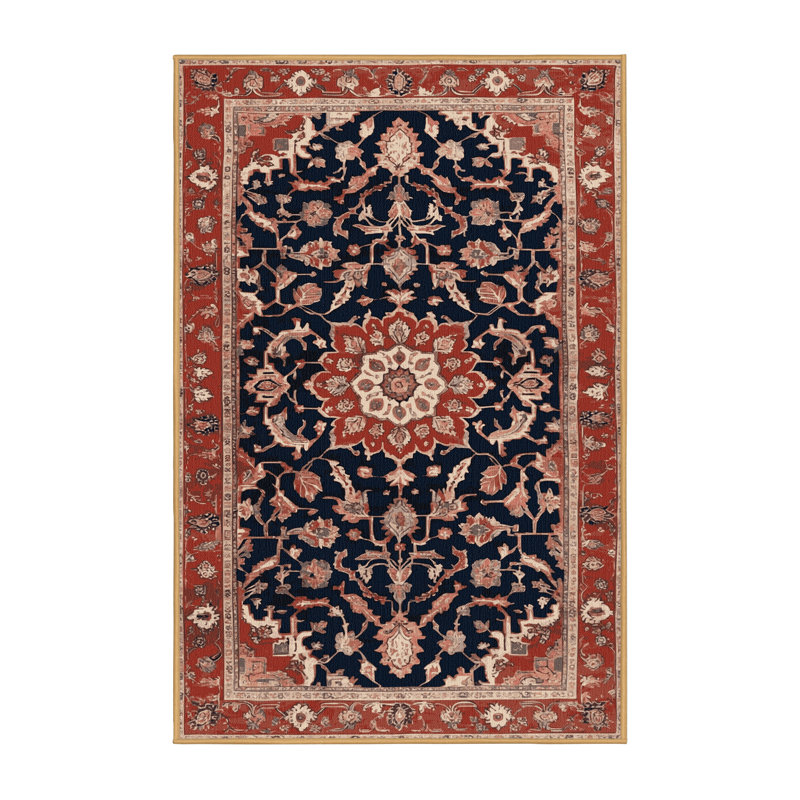 Machine Washable Persian Brown Area Rug, Rectangle 2' x 3'