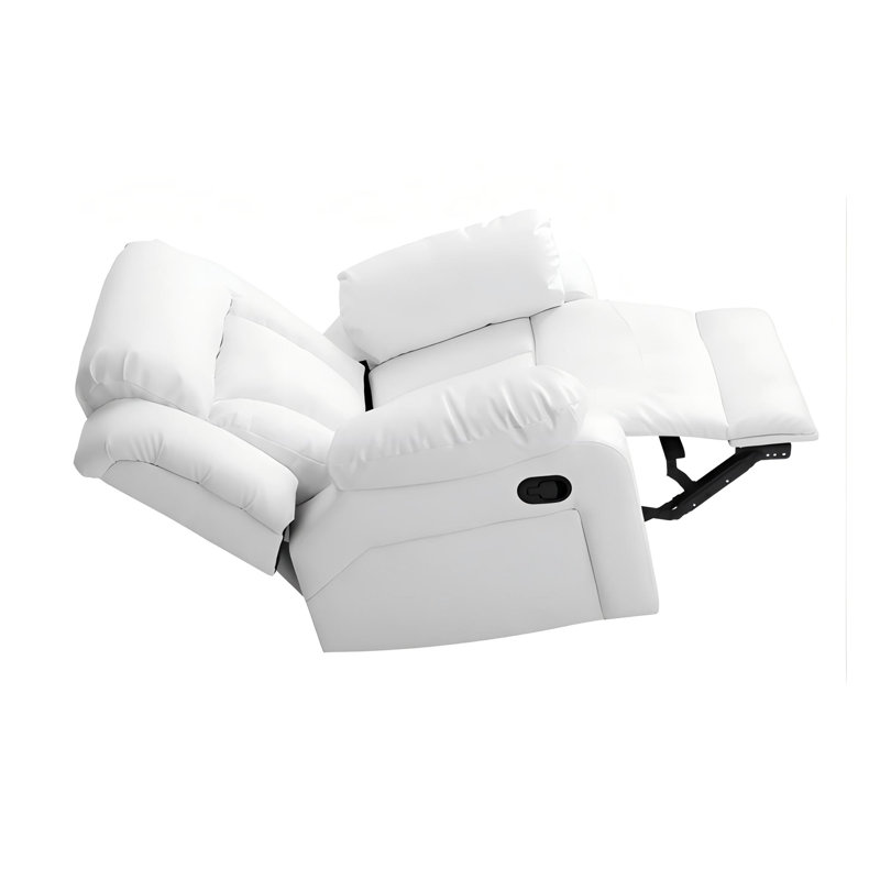 Elegant White Recliner With Padded Arms, White