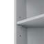 Armoire de rangement haute multifonctionnelle avec deux portes et tablettes réglables, tablette ouverte