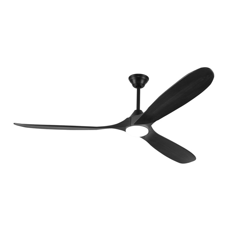 Ceiling Fan with LED Lights, Black, 177cm
