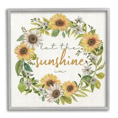 " Let Sunshine In Sunflower Wreath " by Nan