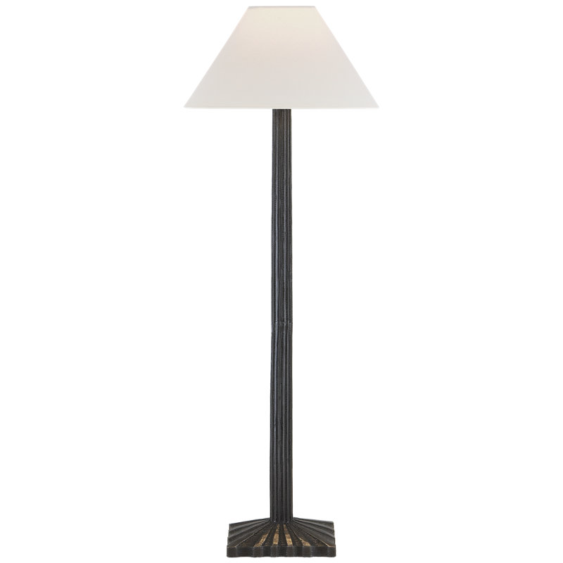 Chapman & Myers Strie Buffet Lamp, Aged Iron, Fabric