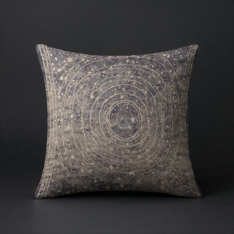 Coussin décoratif intérieur / extérieur gris Modern Modern, Carré 16 po, Gris / brun clair abstrait
