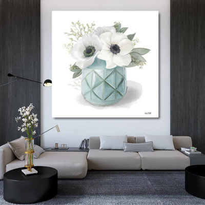 Red Barrel Studio® House Fenway Gallery Wrapped Canvas Art Titled: Winter Anemones, Blue