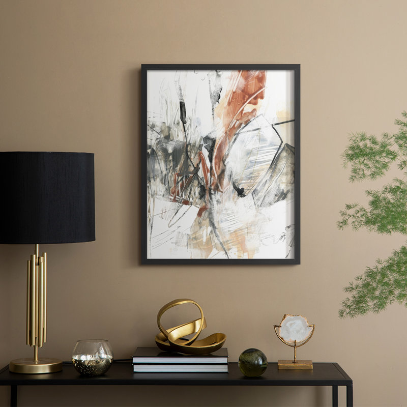 Oxide Manuscript I Framed Print - Solid Wood, Noir, noir, noir, noir, H 15 po x l 12 po
