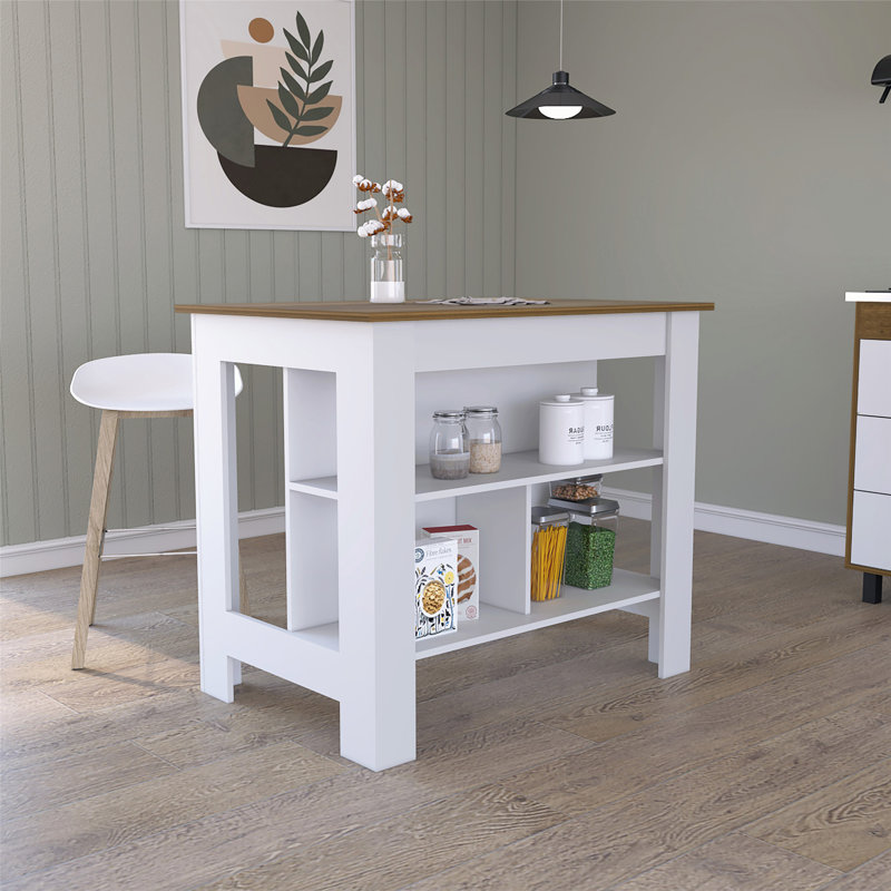 Versatile Antibacterial Kitchen Island with Abundant Storage and Stable Construction, Dark Brown
