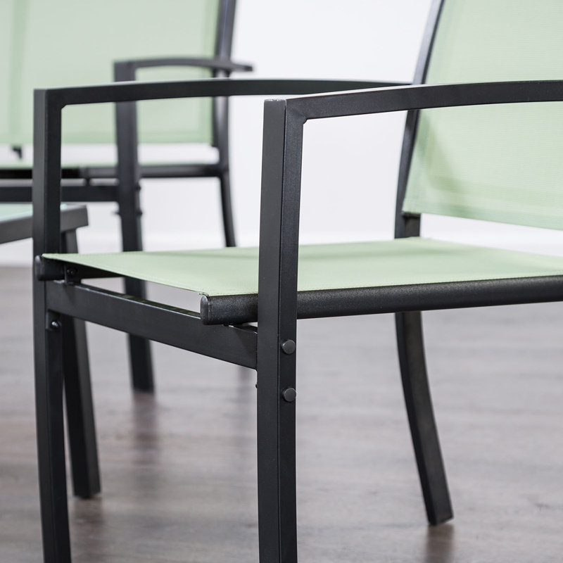 Ensemble de conversation d'extérieur 4 personnes Wajeeha, Vert