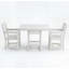 Ensemble de salle à manger d'extérieur 3 pièces en PEHD blanc avec table carrée et 2 fauteuils-442023831-442023829
