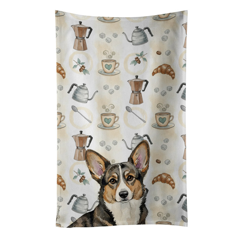 Serviette de cuisine Coffee Bar, Brindle Cardigan Welsh Corgi