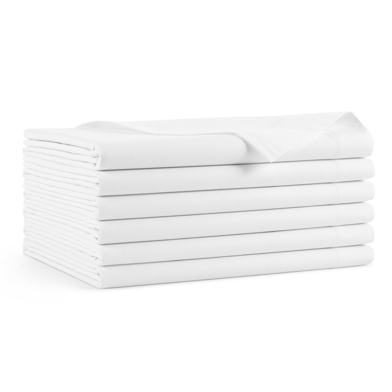 Arkwright Soft Cotton Blend 200 Thread Count Flat Sheets - Pack of 6, King Flat Sheet