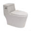 Toilette monobloc en céramique, avec chasse d'eau et siège moelleux