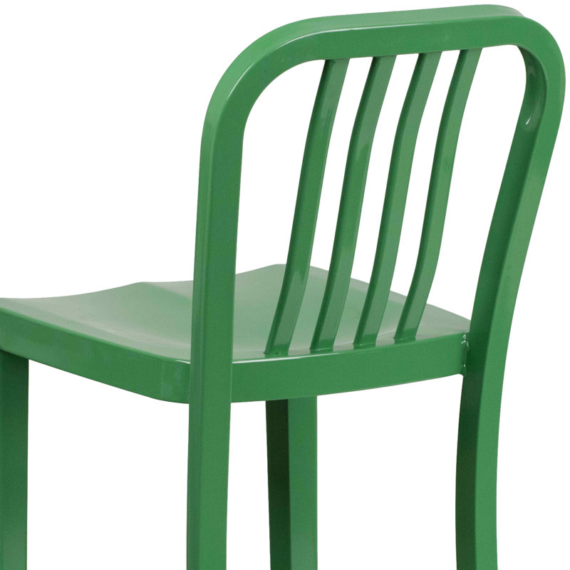 Tabouret de comptoir de 24 po en métal de qualité commerciale avec repose-pieds Carouthers par Flash Furniture, Vert