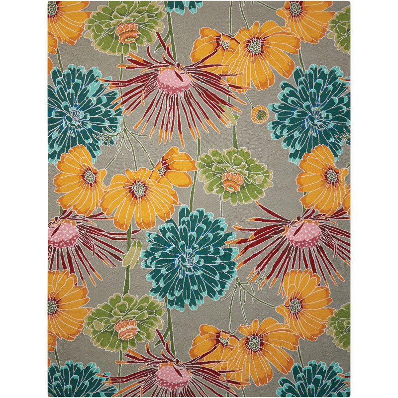 Asiha Floral Indoor Rug, Rectangle 5' x 7'6"