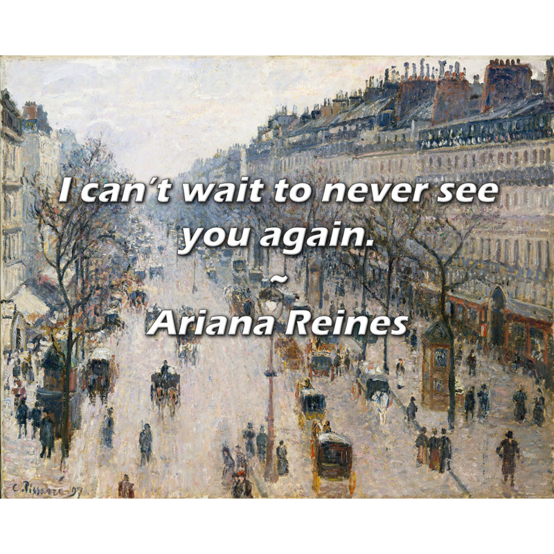 Ariana Reines Quote: I can’t wait to never see you again.