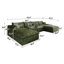 Canapé modulaire en velours côtelé vert de 135 pouces avec structure double couche, coussins amovibles et aucun assemblage requis pour un confort polyvalent-2000544294-2000544295-2000544312