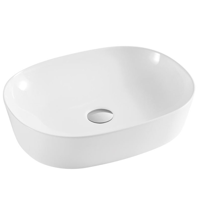 Bedford Sheds Clifton White Vitreous China Oval Sink with Overflow, 12 H x 50 W x 38 D cm