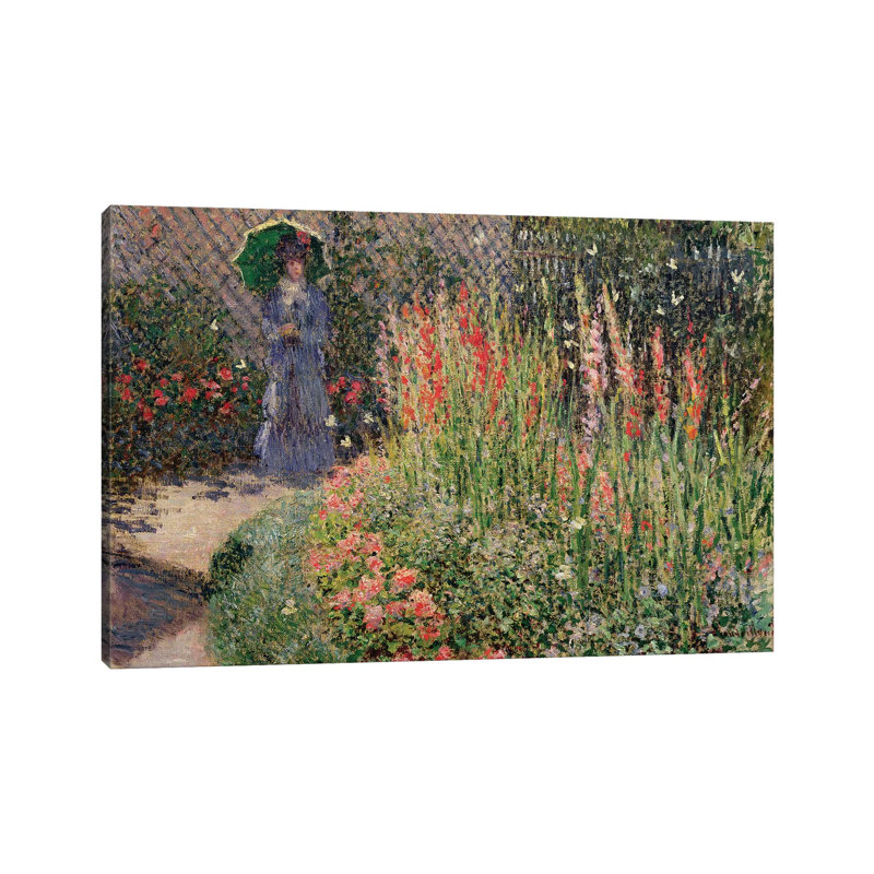 Rounded Flower Bed, 1876 by Claude Monet - Wrapped Canvas Painting, 66.04 cm H x 45.72 cm W x 3.175 cm D