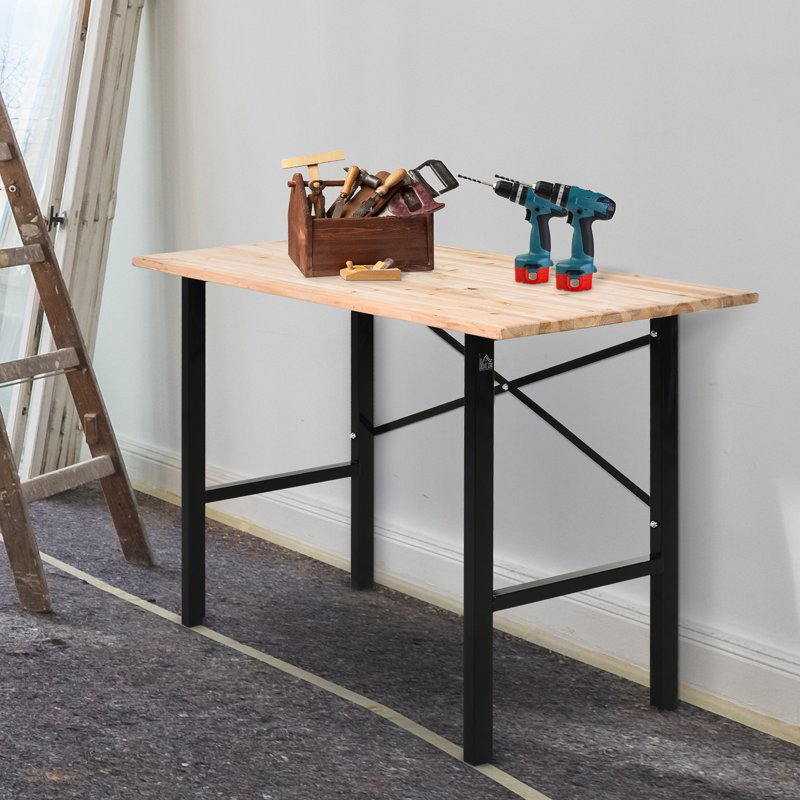 HOMCOM 46"L X 28"W Fir Wood Work Bench
