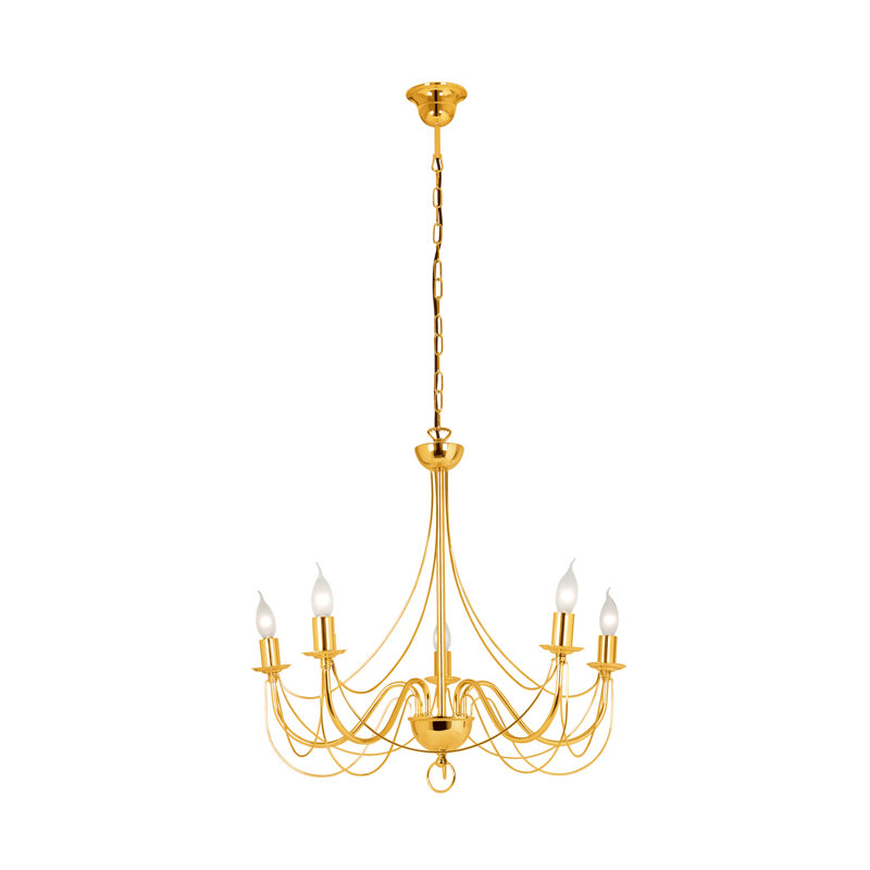 Foreside 5 - Light Sputnik Chandelier, Gold, Chain