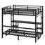 Lit superposé en métal / lit mezzanine avec bureau et tablettes, utilisations multiples se pliant dans un canapé avec DEL et USB