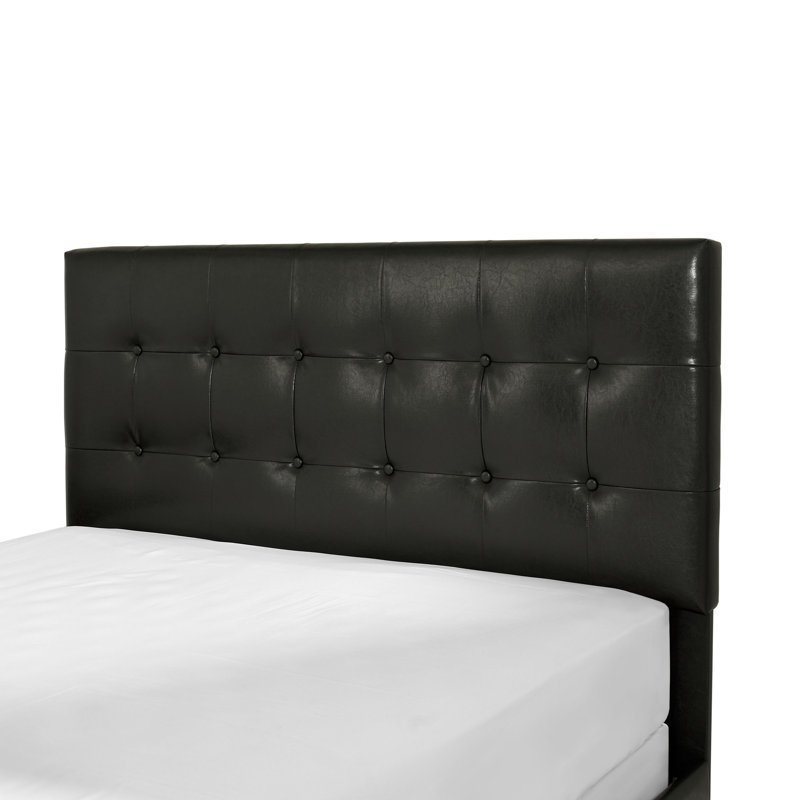Tête de lit tapissier à panneau Widmer, Double / Grand, Noir